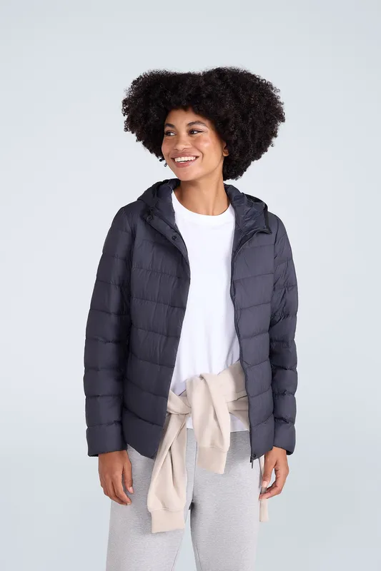 Animal Womens Lightweight Down Packable Jacket - Black - Black - Size: 6