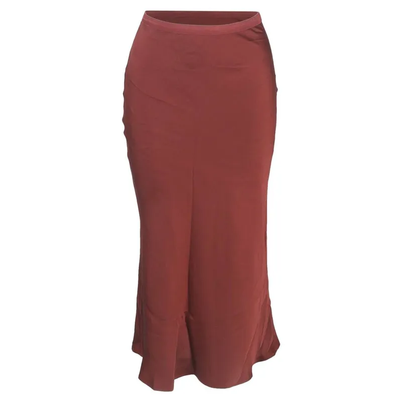 Anine Bing Women's Preloved Bar Skirt Red Silk in Burgundy Size: 34 Burgundy 34 female