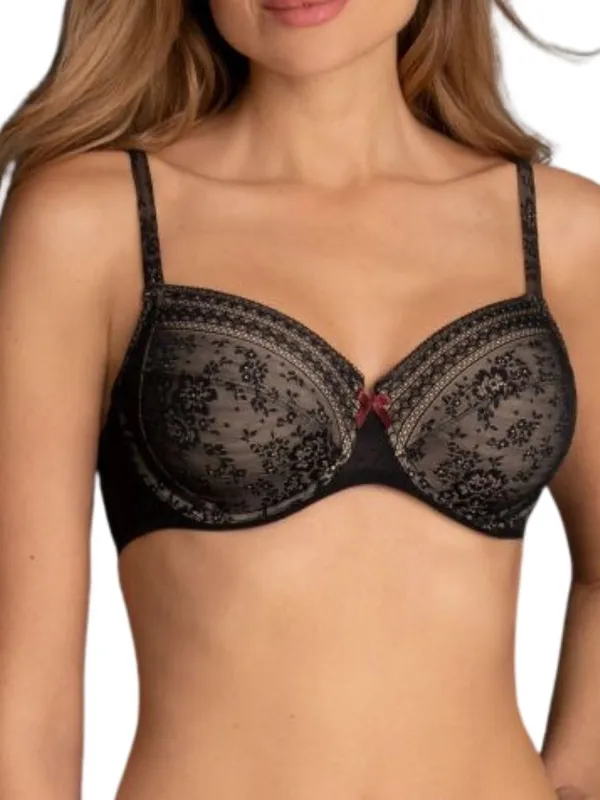 Anita Women's Fleur Underwired Bra in Black Size: 38E Black 38E