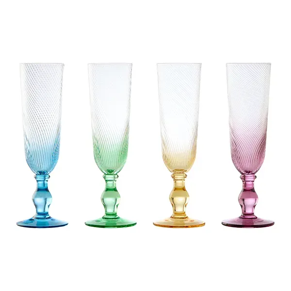 Anton Studios Anton Studio Designs Swirl Set Of 4 Champagne Flutes