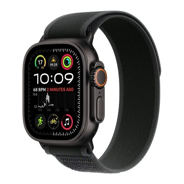 Apple Watch Ultra 2 Cellular - 49 mm Black Titanium Case with Black Trail Loop, S/M, New