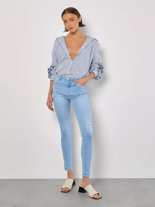 Apricot Women's Sienna High Waist Skinny Jeans in Blue Size: 10 Blue 10