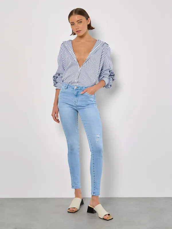 Apricot Women's Sienna High Waist Skinny Jeans in Blue Size: 16 Blue 16