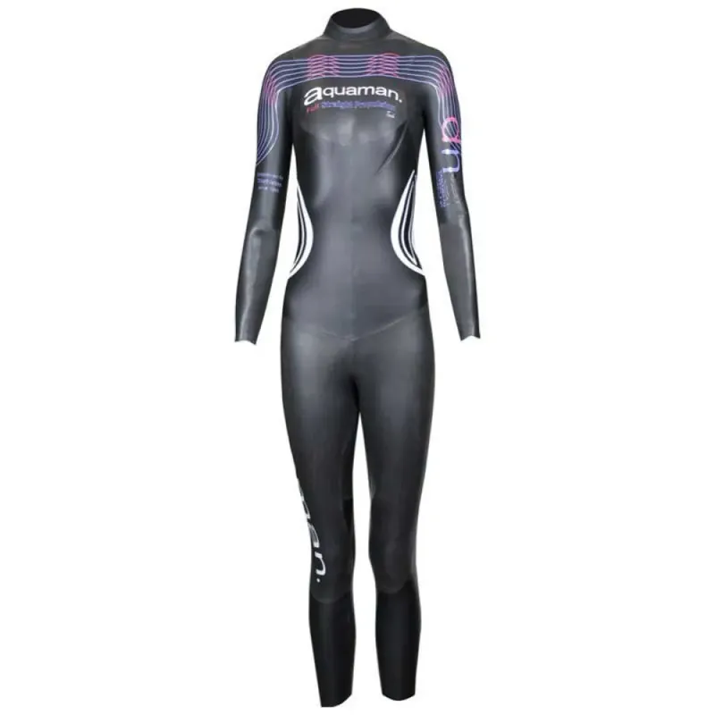 Aquaman Dna Woman Long Sleeve Neoprene Wetsuit Black / Purple XS Women