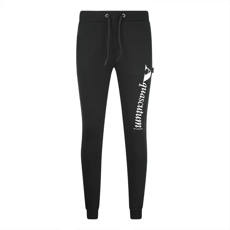 Aquascutum Mens Black Sweat Pants Cotton - Size Small