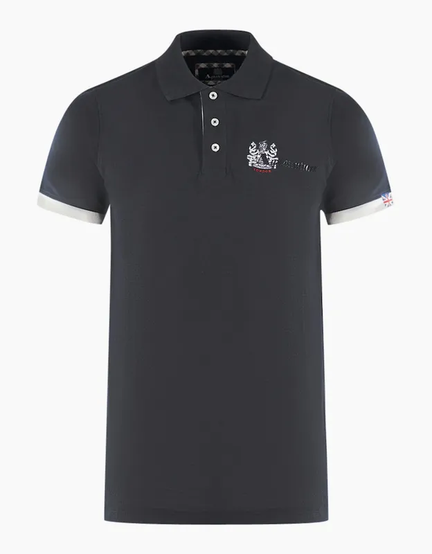 Men's Aquascutum London Aldis Black Polo Shirt - Size: 40