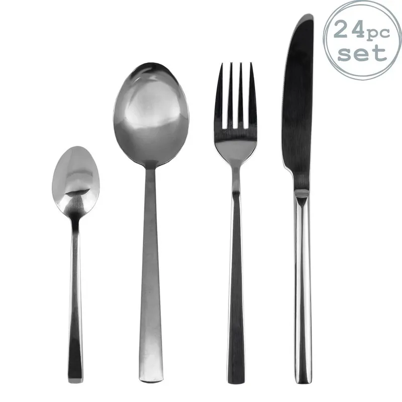 Argon Tableware 24pc 18/0 Stainless Steel Cutlery Set