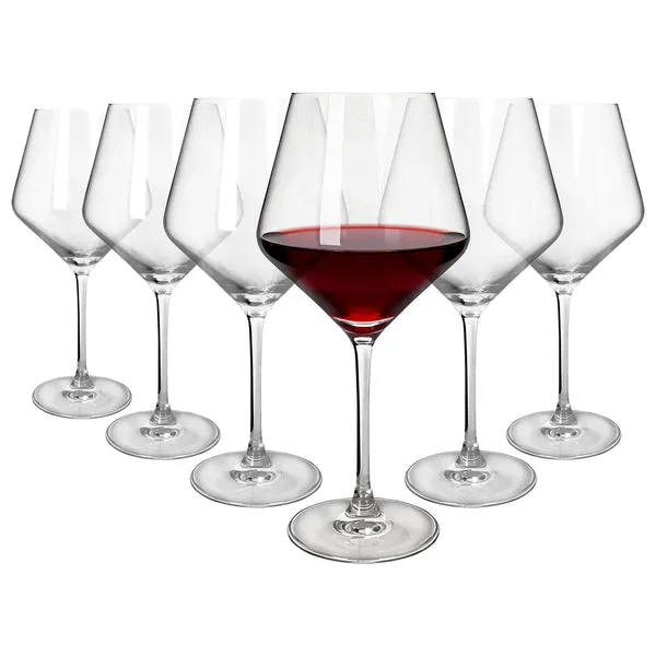 Argon Tableware Soho Crystal Red Wine Glasses - 680ml - Pack of 6 in Clear Clear