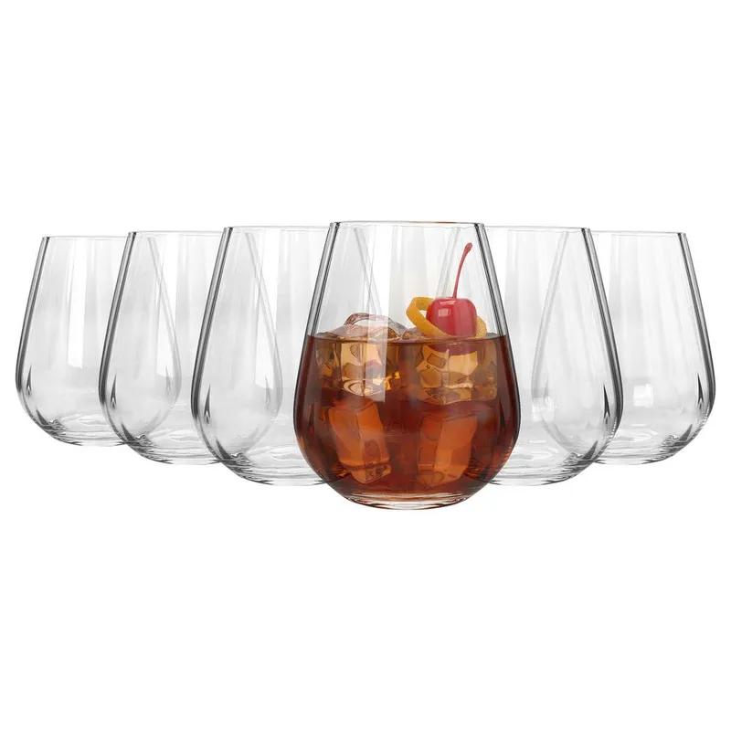 Argon Tableware Kensington Optic Crystal Tumbler Glasses - 460ml - Pack of 6 in Clear Clear