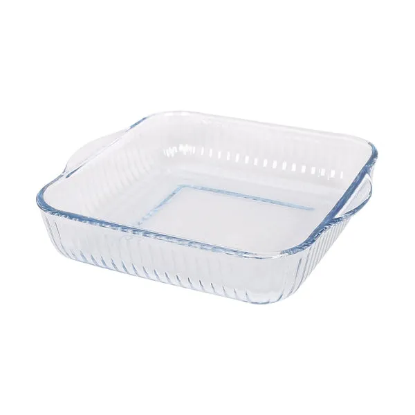Argon Tableware Optical Square Glass Oven Dish - 24cm x 21cm