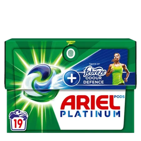 Ariel Platinum + Febreze Odour Defence Laundry Pods - 19 pcs