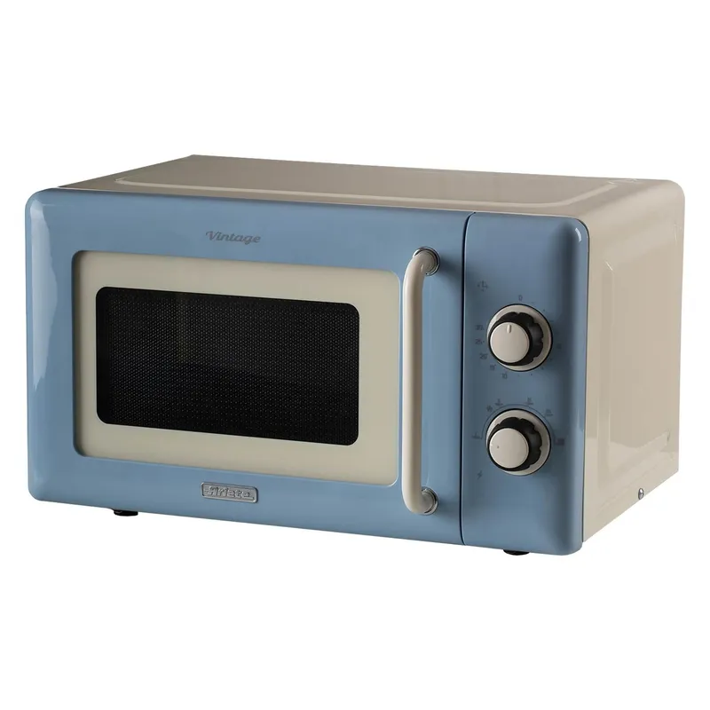 Ariete Vintage Style Mechanical Microwave, 800 Watt, 20 Litre, Blue Blue
