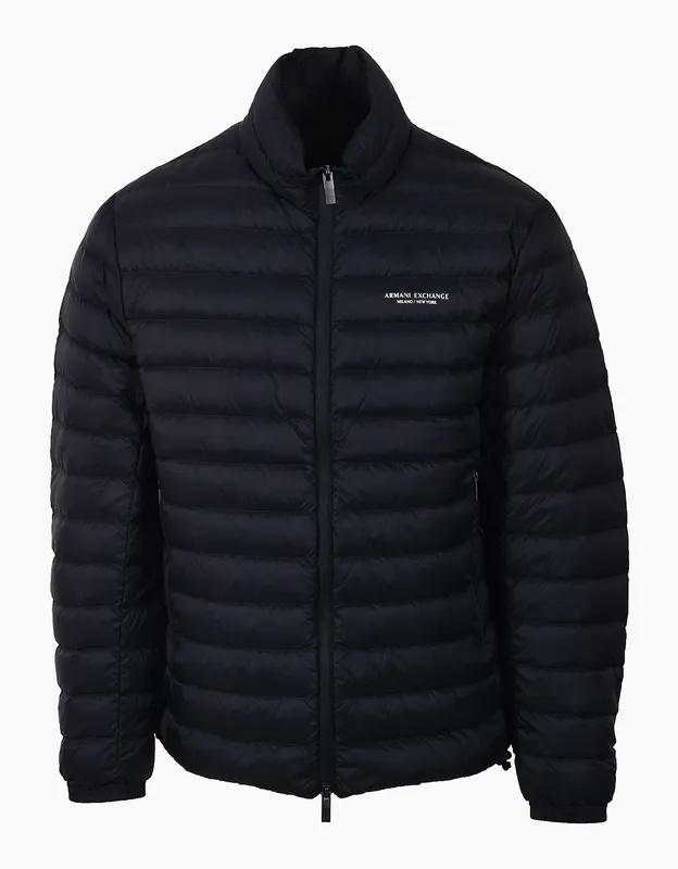 Men's Armani Exchange Woven Down Jacket Deep Navy - Size: 38