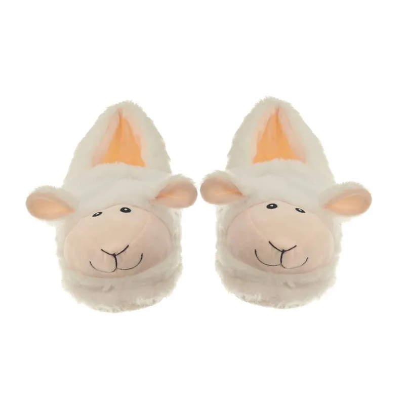 Aroma Home Microwavable Faux Fur Sheep Slippers in White White One Size