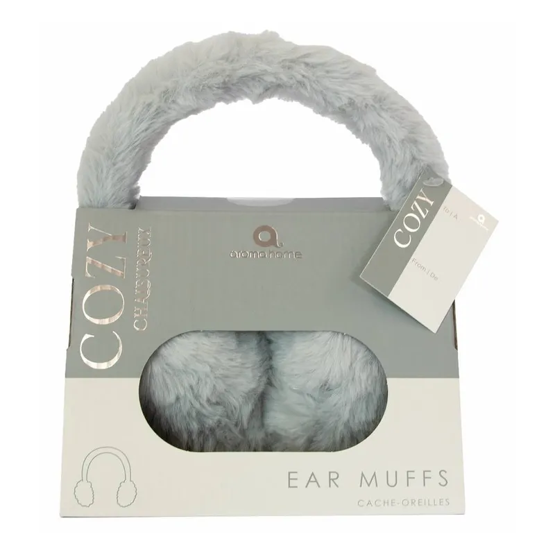 Aroma Home Women's Cozy Heatable Grey Faux Fur Ear Muffs - Grey