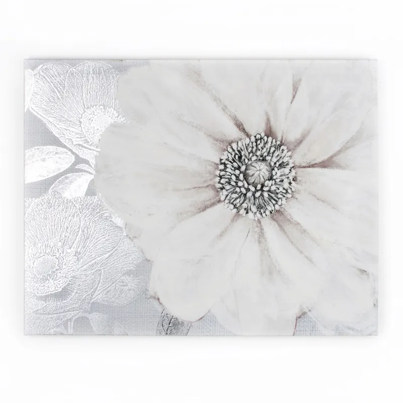 Art for the Home Grey Bloom Printed Canvas Grey