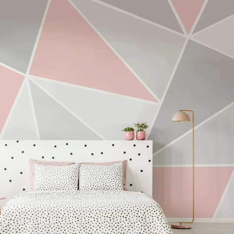 Art for the Home Trinity Blush Pink Geometric Wall Mural - Pink