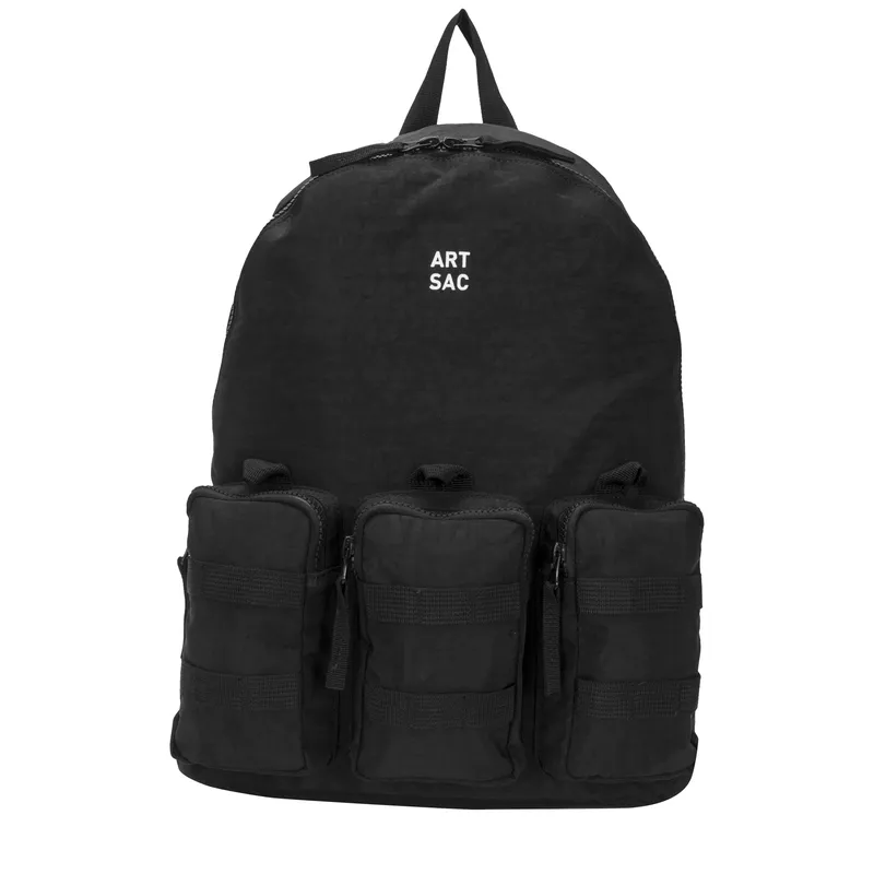 Art Sac Unisex Jakson Triple L Backpack - Black Nylon - One Size
