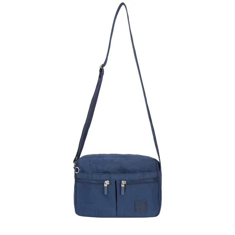 Art Sac Unisex Multi Zip Cross Body Bag - Navy Nylon - One Size