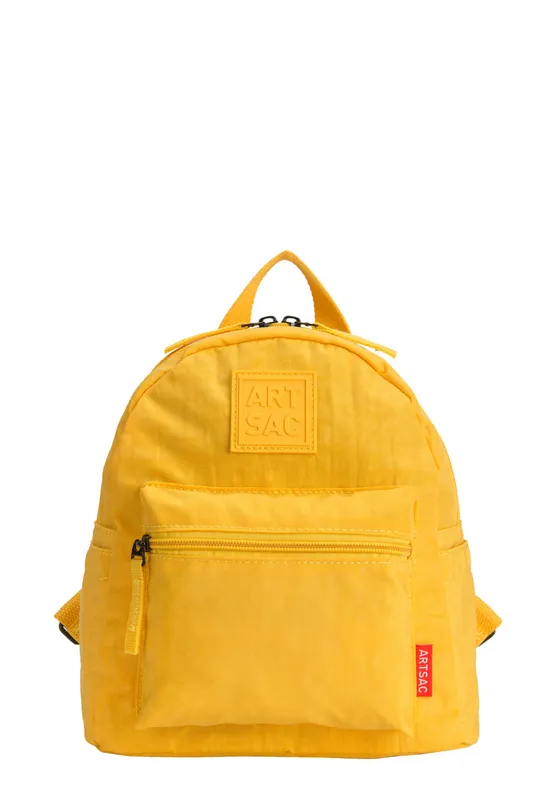 Art Sac Unisex Rowan Small Front Pocket Backpack - Mustard Nylon - One Size