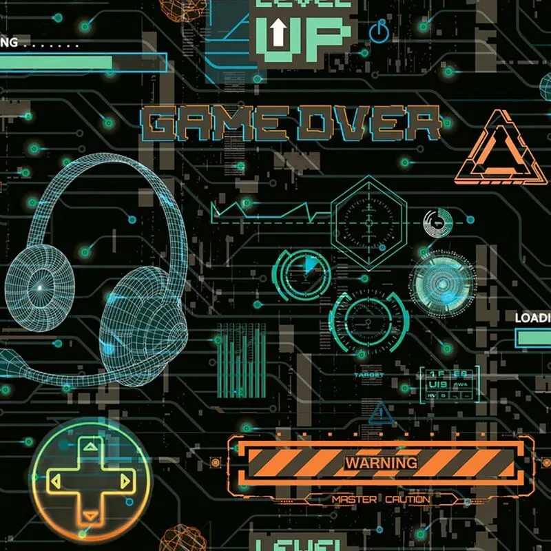 Arthouse Gamer Wallpaper in Jet Black Jet Black