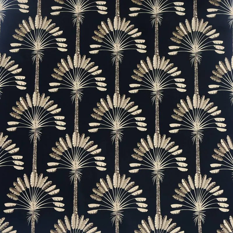 Arthouse Palm Palace Wallpaper in Black Black