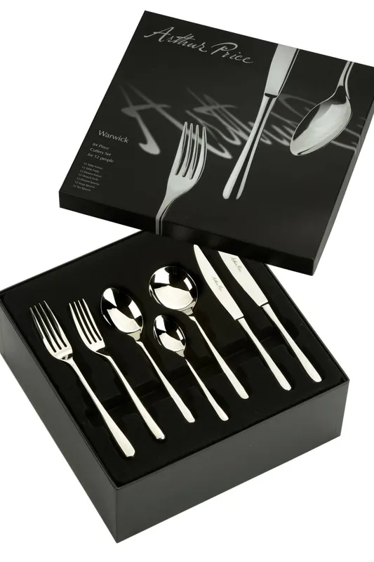 Arthur Price Signature Warwick 84 Piece Cutlery Box Set plus Free Set of 12 Tea Spoons