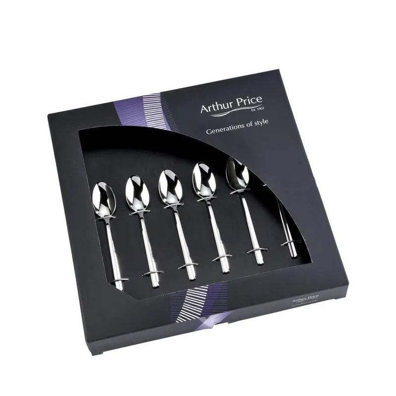 Arthur Price Unisex 'Horizon' Stainless Steel Set 6 Coffee Spoons Gift Boxed Cutlery Set in Silver Silver One Size female