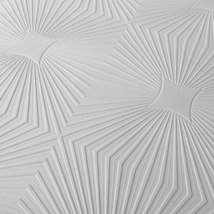 ASCreation AS Creation Starburst Blown White Paintable Vinyl Wallpaper 6639-17