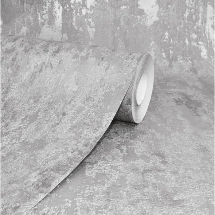 A.S. Creations A.s.creations - Havana Grey Distressed Industrial Metallic Wallpaper Paste Wall a.s Creation