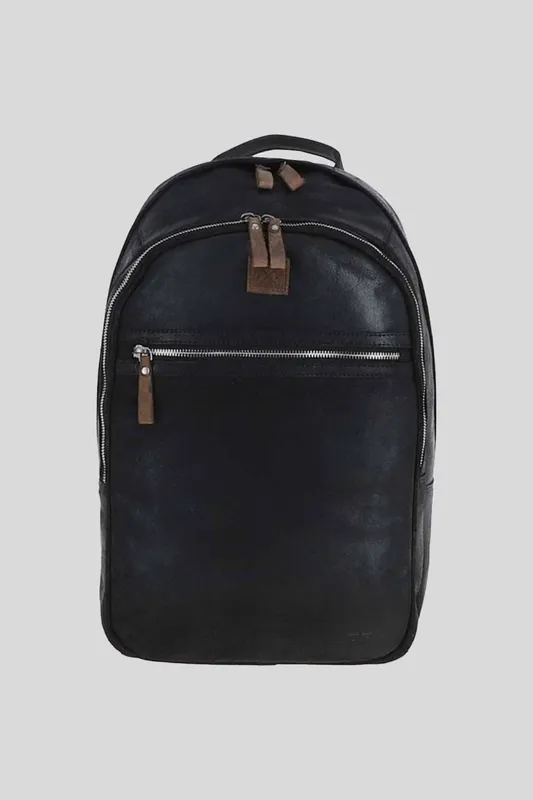 Ashwood Leather Real Leather Backpack in Black Black