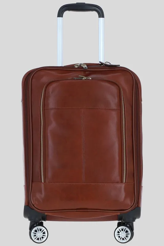 Ashwood Leather Real Leather Trolley Suitcase in Tan - Tan - Size: One Size