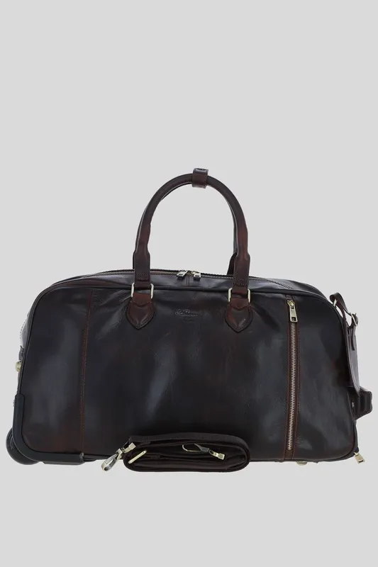 Ashwood Leather Luxurious Leather Wheeled Duffle Bag in Brown - Brown