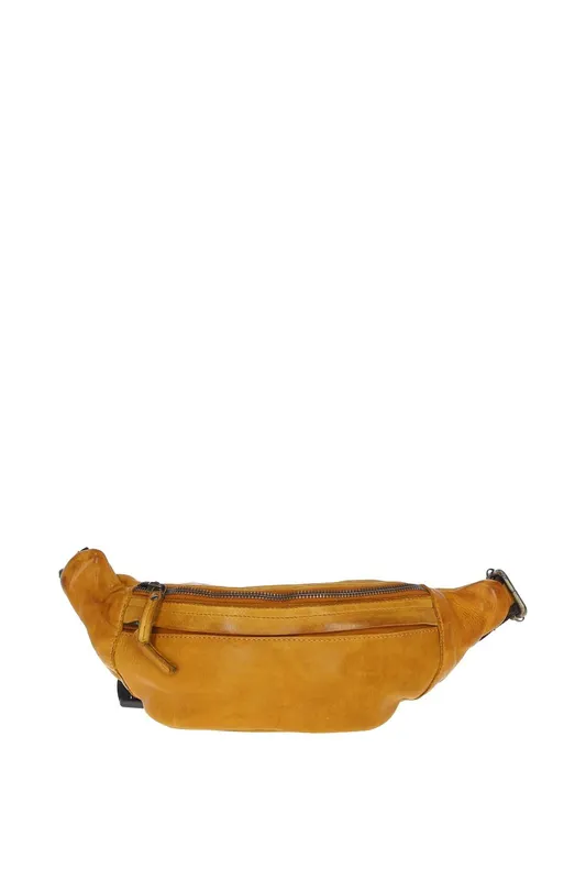 Ashwood Leather Unisex Real Leather Bum Bag in Yellow - Yellow - Size: One Size