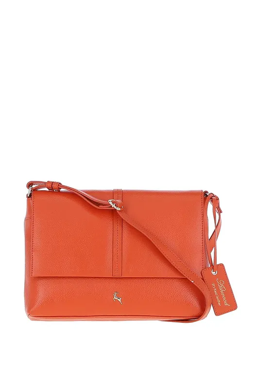 Ashwood Leather Women's "Candy" Leather Shoulder Bag in Orange - Orange