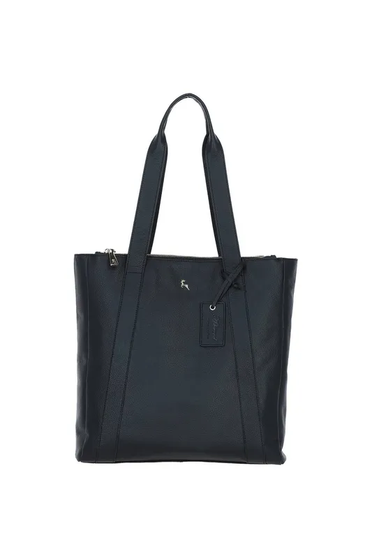 Ashwood Leather Women's 'Consistenza Intensa' Ashwood Modern Black Leather Shoulder Bag - Black - Size: One Size