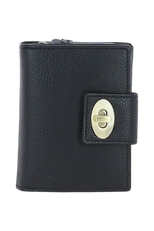 Ashwood Leather Women's Elegant Real Leather Purse in Black Black female