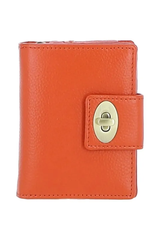 Ashwood Leather Women's Elegant Real Leather Purse in Orange Orange