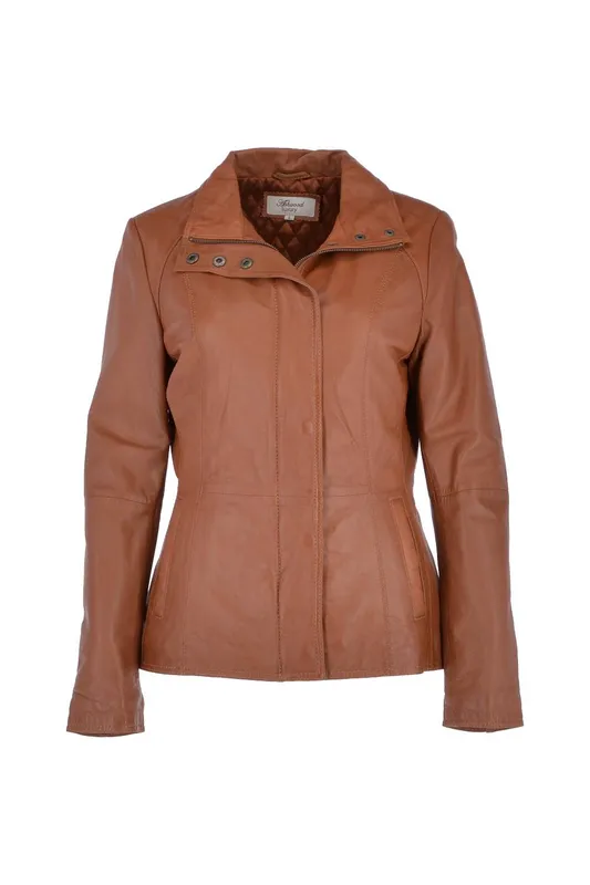 Ashwood Leather Women's 'Juliet' Real Leather Jacket in Tan Size: 18 - Tan - Size: 18