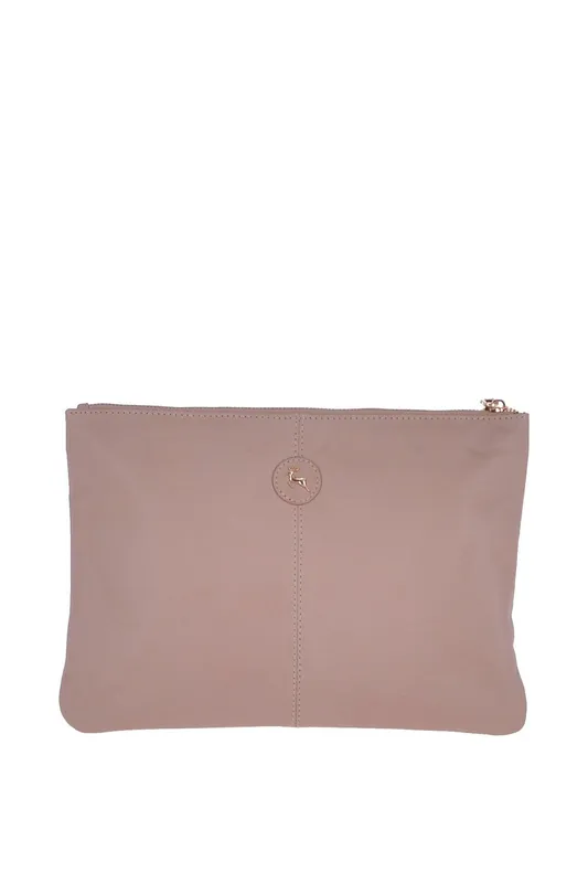 Ashwood Leather Women's Large Padded Leather Pouch Bag in Light Pink Light Pink