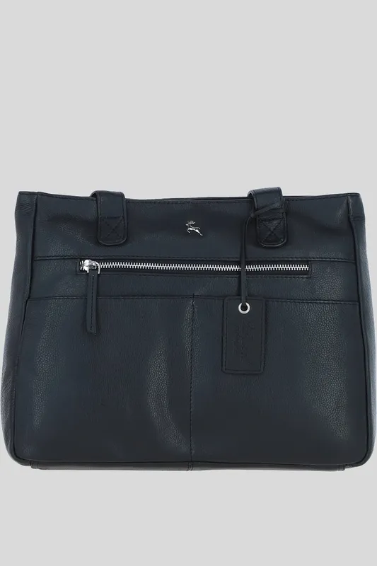 Ashwood Leather Women's 'London' Real Leather Shoulder Bag in Black - Black - Size: One Size