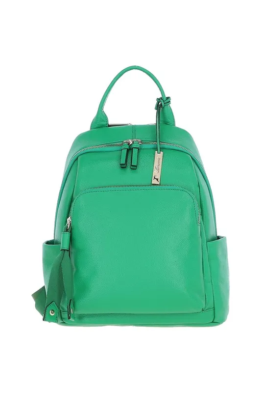 Ashwood Leather Women's 'Lusso Legato' Real Leather Backpack in Green - Green