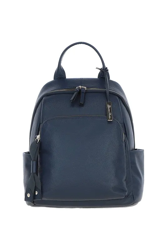Ashwood Leather Women's 'Lusso Legato' Real Leather Backpack in Navy - Navy