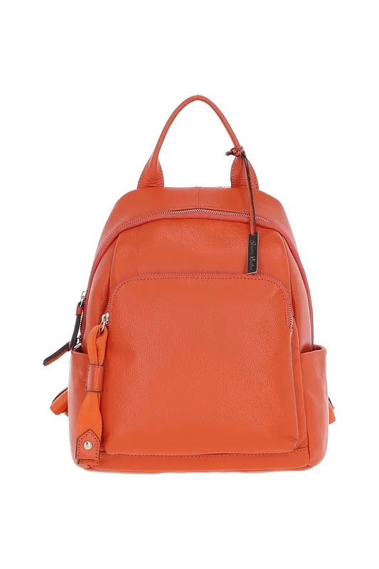 Ashwood Leather Women's 'Lusso Legato' Real Leather Backpack in Orange - Orange