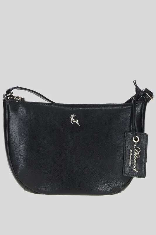 Ashwood Leather Women's 'Naomi' Real Leather Compact Crossbody Bag in Black Black female