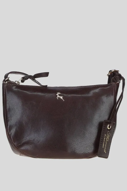 Ashwood Leather Women's 'Naomi' Real Leather Compact Crossbody Bag in Brown Brown female