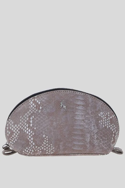 Ashwood Leather Women's 'Philippa' Real Leather Makeup Bag in Dusty Pink - Dusty Pink