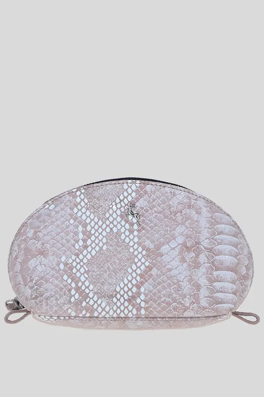 Ashwood Leather Women's 'Philippa' Real Leather Makeup Bag in Light Pink - Light Pink
