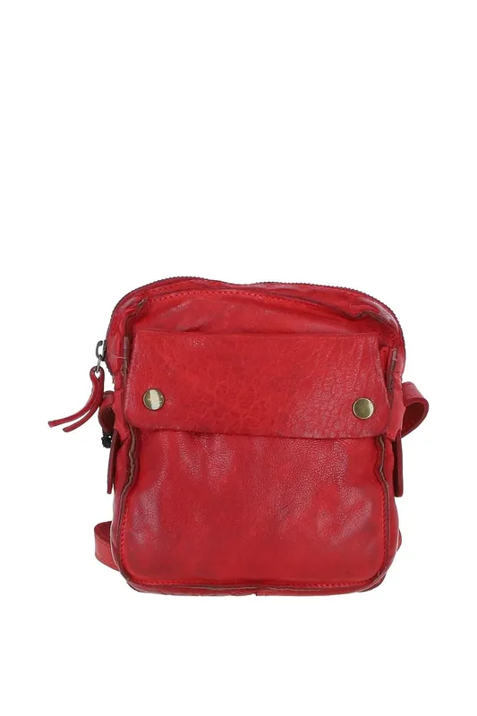 Ashwood Leather Women's Real Leather Cross Body Bag in Red Red