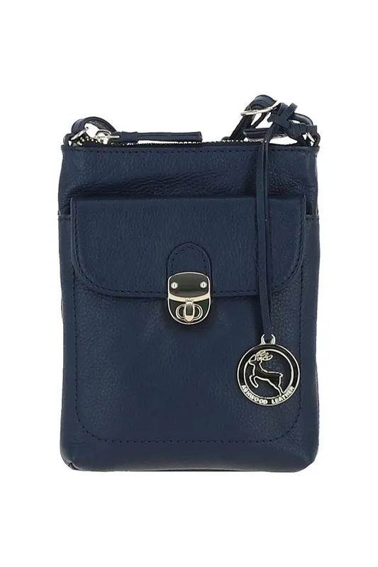 Ashwood Leather Women's Real Leather Crossbody Bag in Navy - Navy